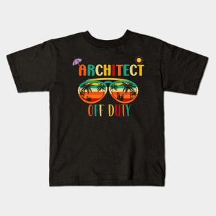 Architect Off Duty-Retro Vintage Sunglasses Beach vacation sun Kids T-Shirt